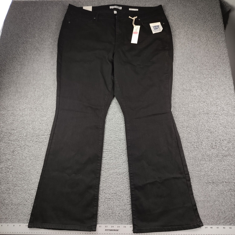 Code Bleu Soho Bootcut Jeans Womens 20W Black Lush Soft Denim Stretch Pants